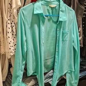 Tie-front pocket blouse